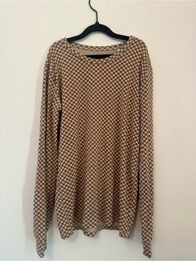 Brixton Phoenix Bamboo Brown Checkered Long Sleeve Shirt - 8/9